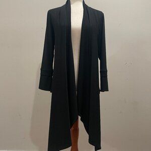 Evo Vorro Black Open Front Long Duster Cardigan